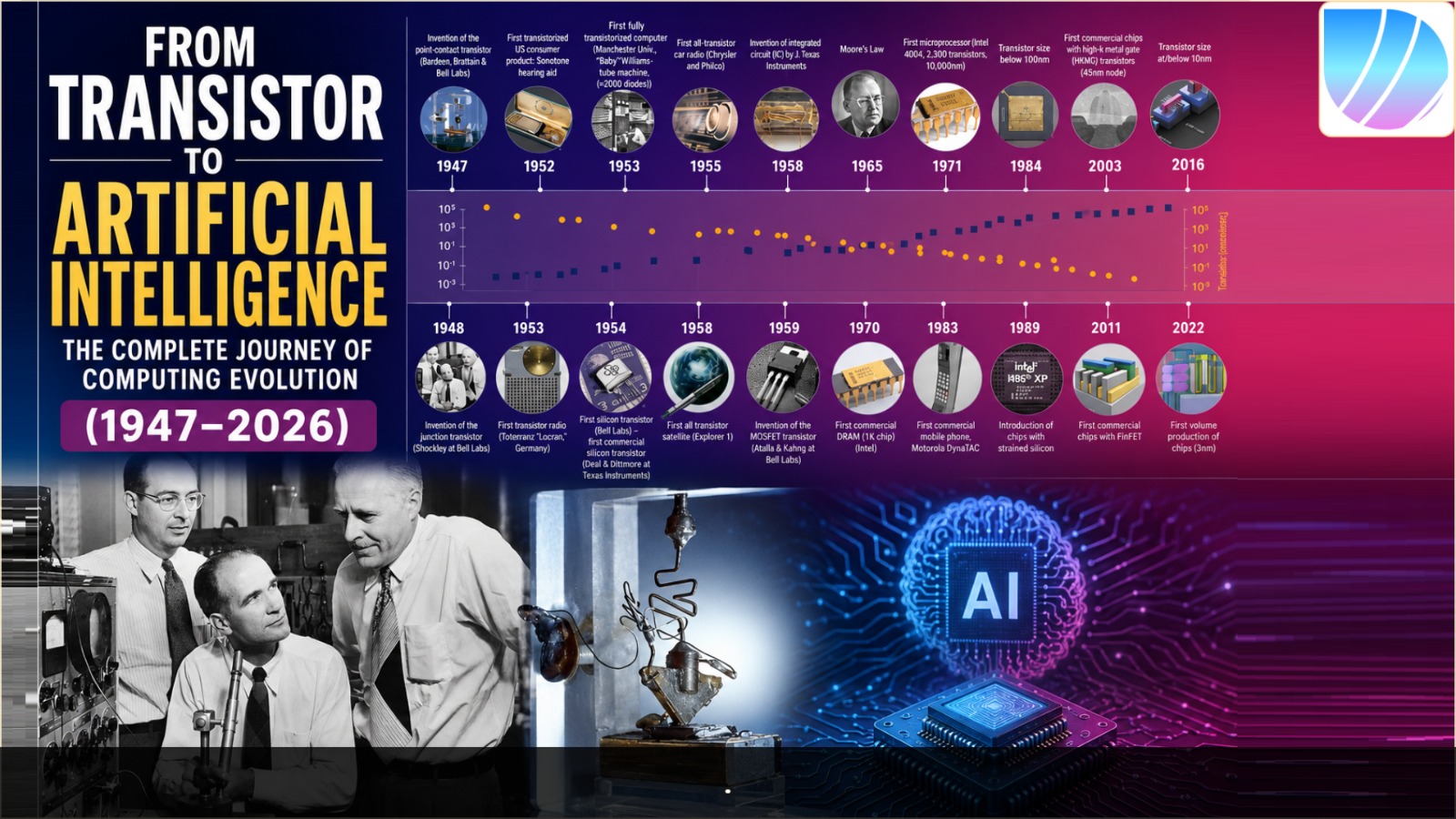 From Transistor to Artificial Intelligence: The Complete Journey of Computing Evolution (1947–2026)